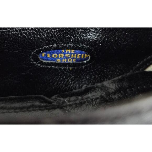 Mens Vtg The Florsheim Dress Shoes Black leather 9B Leather SOles - Picture 4 of 8